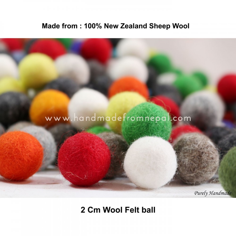 Red Felt Balls: 100% Wool Felt Balls
