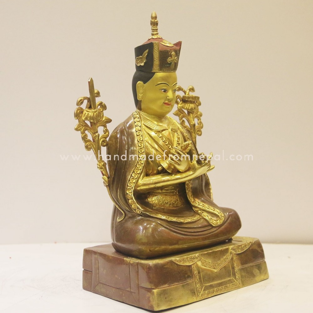 14 inch 16th karmapa statue full gold glided handmade in Nepal